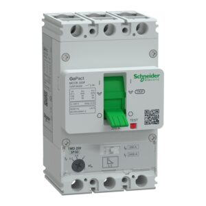 Schneider G20F3A200 | Circuit breaker, GoPact MCCB 200, 3 poles, 36kA at 415VAC, 200A rating, TMD trip unit, adjustable thermal protection