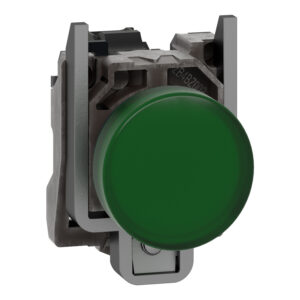 Schneider XB4BV63 Harmony | Pilot light, Harmony XB4, metal, green, 22mm, plain lens with BA9s bulb, lt 250V