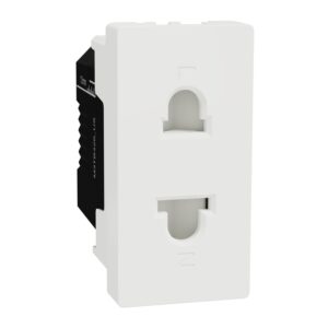 Schneider M3TB426_US | Universal Socket, Miluz E, 16A, 250V, 2 Pin, 1 Module, White