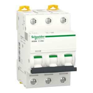 Schneider A9K24325 | Miniature circuit-breaker, Acti9 iK60N, 3P, 25 A, C curve, 6000 A (IEC 60898-1)