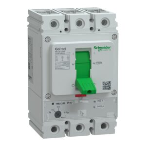 Schneider G25F3A200 | Circuit breaker, GoPact MCCB 250, 3 poles, 36kA at 415VAC, 200A rating, TMD trip unit, adjustable thermal protection