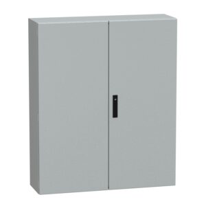 Schneider NSYCRNG1210300D | Spacial CRNG dbl plain door w/o mount.plate. H1200xW1000xD300 IP55 IK10 RAL7035