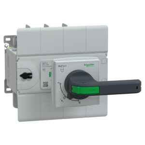 Schneider GM20D4N1604BEE | Manual transfer switch, GoPact MTS 200, 4 poles, 160A, 415VAC 50/60Hz, extended rotary handle, open transition