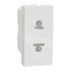 schneider NU302118 | Socket-outlet, New Unica, 2P, 16A, Euroamerican, with shutter, white