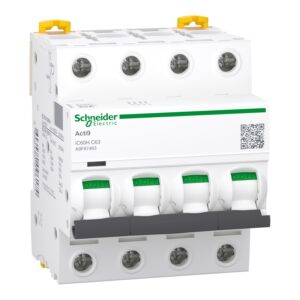 Schneider A9F87463 | Miniature circuit-breaker, Acti9 iC60H, 4P, 63 A, C curve, 10000 A (IEC 60898-1), 15 kA (IEC 60947-2)