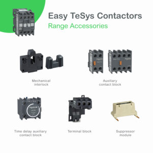 Schneider LC1E3810M5 | Contactor,Easy TeSys Control,LC1E,3P(3NO),AC-3/AC-3e,<=440V,38A,220V AC coil,50Hz,1NO auxiliary contact