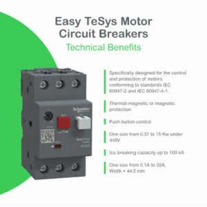 Schneider GZ1E04 | Motor circuit breaker,Easy TeSys Power,GZ1E,AC-3,3P,0.40..0.63A,thermal magnetic trip