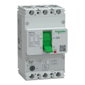 Schneider G20B3A160 | Circuit breaker, GoPact MCCB 200, 3 poles, 25kA at 415VAC, 160A rating, TMD trip unit, adjustable thermal protection
