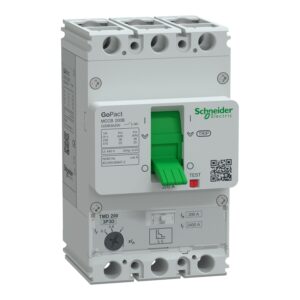Schneider G20B3A200 | Circuit breaker, GoPact MCCB 200, 3 poles, 25kA at 415VAC, 200A rating, TMD trip unit, adjustable thermal protection