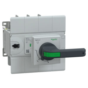 Schneider GM20D4N2004BEE | Manual transfer switch, GoPact MTS 200, 4 poles, 200A, 415VAC 50/60Hz, extended rotary handle, open transition