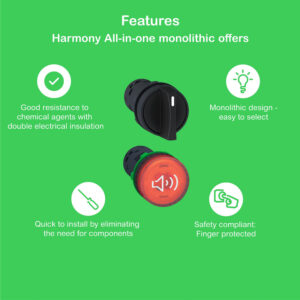 Schneider XB7NG33 |  Monolithic key switch selector, plastic, black, Ø22, key n°455, 3 positions, stay put, 2 NO