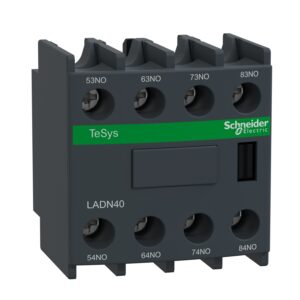 Schneider LADN40 TeSys | Auxiliary contact block, TeSys D, 4NO, front mounting, screw terminals