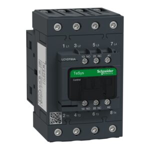 Schneider LC1DT80AM7 | TeSys D contactor – 4P(4 NO) – AC-1 – <= 440 V 80 A – 220 V AC 50/60 Hz coil