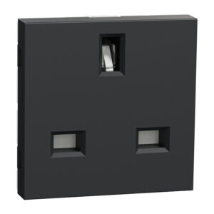Schneider NU304554 | Socket-outlet, New Unica, 2P+E, 13A, British, with shutter, 2 modules, anthracite