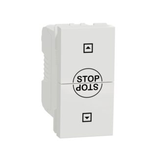 Schneider NU310818SC New Unica | Roller blind pushbutton switch, New Unica, 10 AX, 250 V, AC, 1 module, white