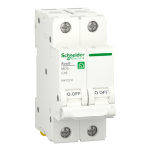 Schneider R9F32216 | Miniature circuit breaker (MCB), Resi9, 2P, 16A, C curve, 4500A (IEC/EN 60898-1)