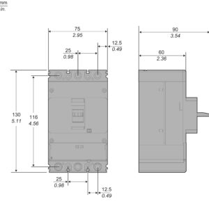 Schneider G20B3A160 | Circuit breaker, GoPact MCCB 200, 3 poles, 25kA at 415VAC, 160A rating, TMD trip unit, adjustable thermal protection