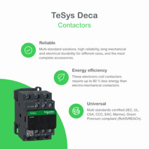 Schneider LC1DT80AM7 | TeSys D contactor – 4P(4 NO) – AC-1 – <= 440 V 80 A – 220 V AC 50/60 Hz coil