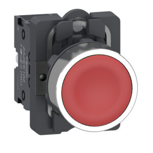 Schneider XA2AA42 | Complete push button, Easy Harmony XA2, plastic head, 22mm, red, 1NC, spring return, unmarked