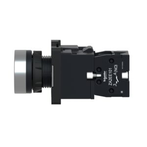 Schneider XA2EW31M1 Harmony | Complete illuminated push button, Easy Harmony XA2, plastic, flush, white, 22mm, spring return, 220V AC, 1NO