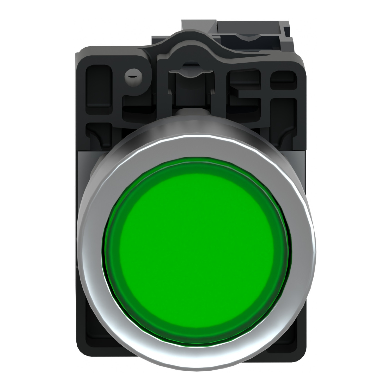 Schneider XA2EW33B1 Harmony | Green flush complete illum push-button – Ø22 – flush – 24V AC/DC – 1NO