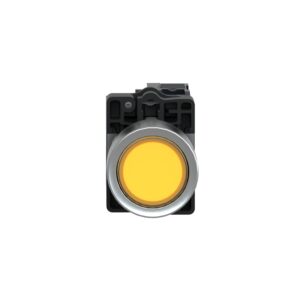 Schneider XA2EW35B1 Harmony | Yellow flush complete illum push-button – Ø22 – flush – 24V AC/DC – 1NO