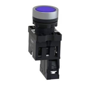 Schneider XA2EW36B1 Harmony | Complete illuminated push button, Easy Harmony XA2, plastic, flush, blue, 22mm, spring return, 24V AC DC, 1NO