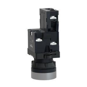 Schneider XA2EW36M1 Harmony | Complete illuminated push button, Easy Harmony XA2, plastic, flush, blue, 22mm, spring return, 220V AC, 1NO