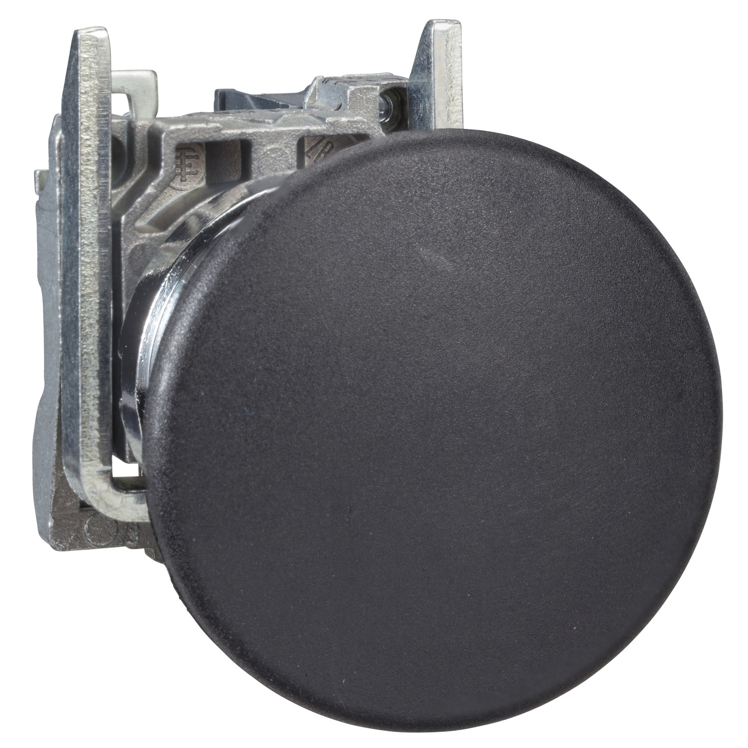 XB4BC21-6-1.jpg Schneider XB4BC21 Harmony | Push button, metal, black mushroom Ø40, Ø22, spring return, unmarked, 1 NO