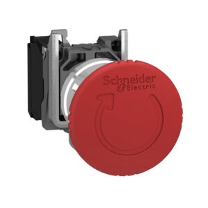 Schneider XB4BS8442 Harmony | Emergency stop switching off, metal, red mushroom Ø40, Ø22, trigger latching turn to release, 1 NC