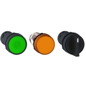 Schneider XB7EW3561 | yellow illuminated pushbutton + 22 spring return – 250 V – 1NO