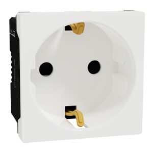 Schneider M3TB426_GR | German Socket outlet, Miluz E, 16A, 250V, 2 Pin with earth, 2 Module, White