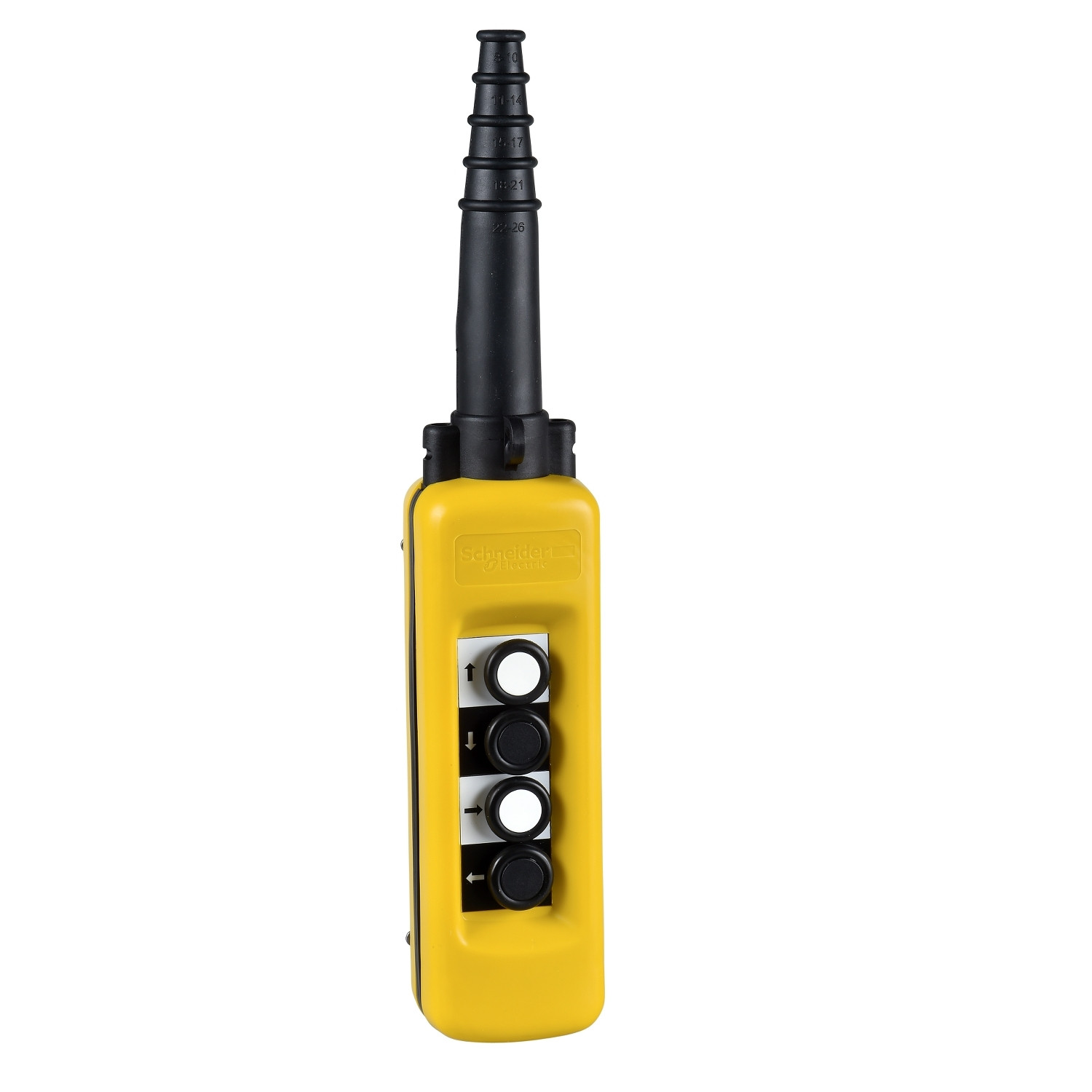 xaca471-schneider-electric.jpg Schneider XACA471 | Pendant control station, plastic, yellow, 4 push buttons