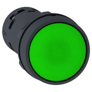 Schneider XB7NA31 | Monolithic push button, plastic, green, Ø22, spring return, unmarked, 1 NO
